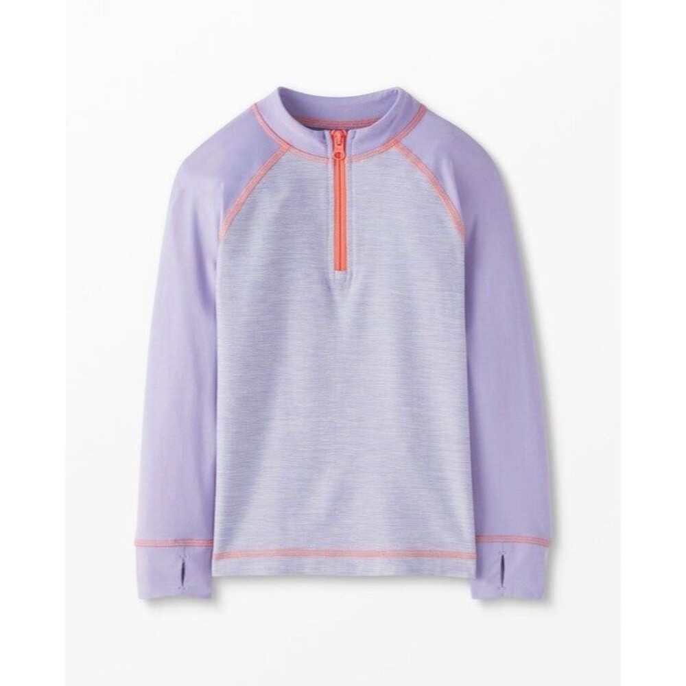 Hanna Andersson Active Made for Sun Quarter Zip Top, Peaceful Purple, Size 4T